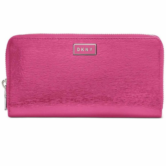 Dkny Bags Dkny Gigi Leather Zip Around Wallet Pink Nwt 18